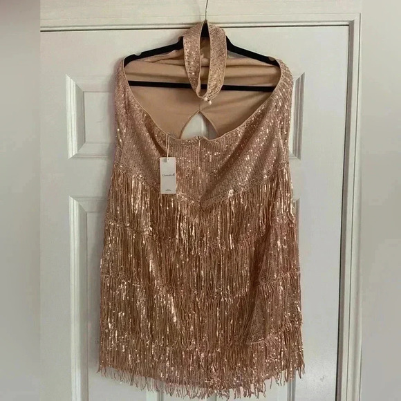 Glamaker Women’s 3X Halter Sequin Dress - Picture 4 of 6